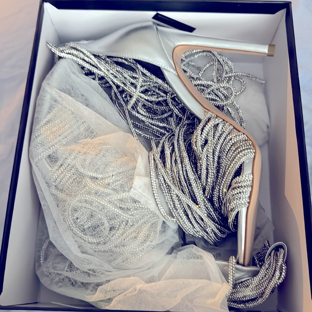 Silver Strappy Sexy Sandal